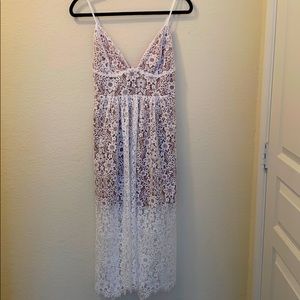 white lace delicate feminine summer dress.
